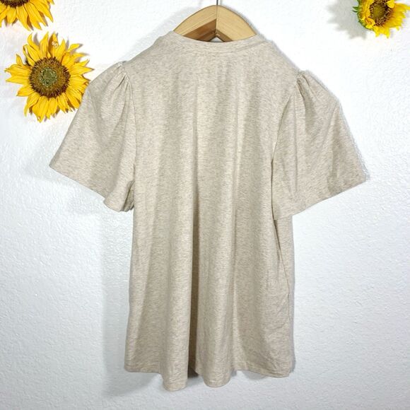 THML Embroidered Short Puffy Sleeve Boho Top Size Small Womens - Picture 5 of 8